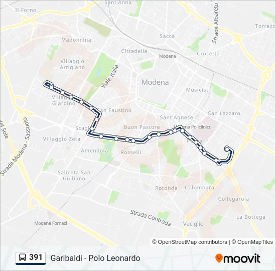 391 Bus Line Map