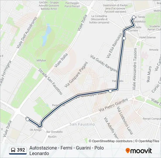 392 Bus Line Map
