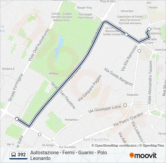 392 Bus Line Map