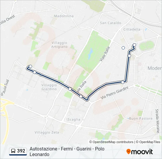 392 Bus Line Map
