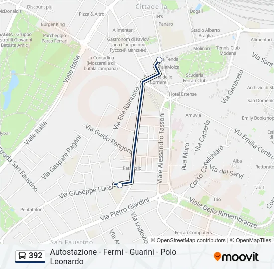 392 Bus Line Map