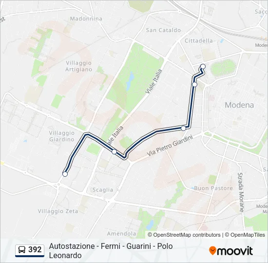 392 Bus Line Map