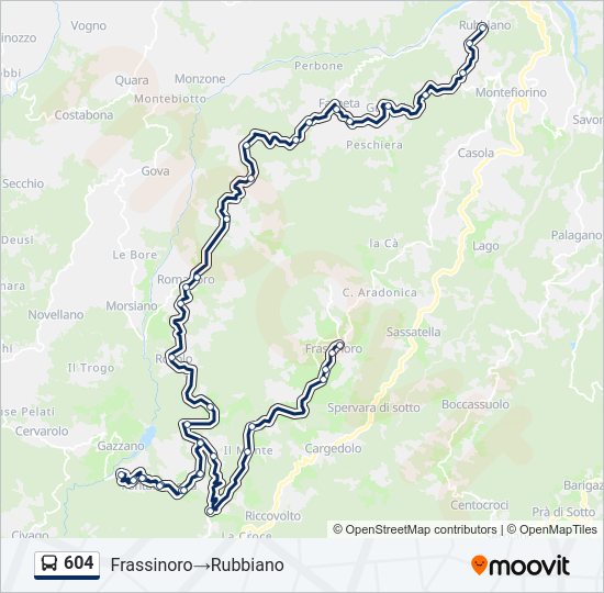 604 bus Line Map