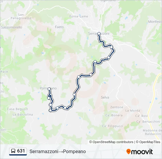 631 Bus Line Map