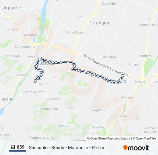 639 Bus Line Map