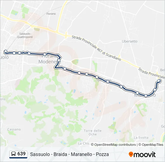 Percorso linea bus 639