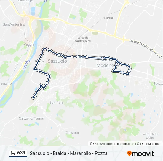 639 Bus Line Map