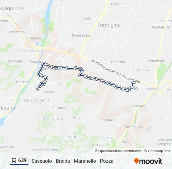 Percorso linea bus 639