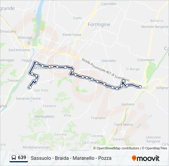 Percorso linea bus 639