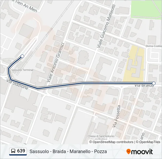 Percorso linea bus 639