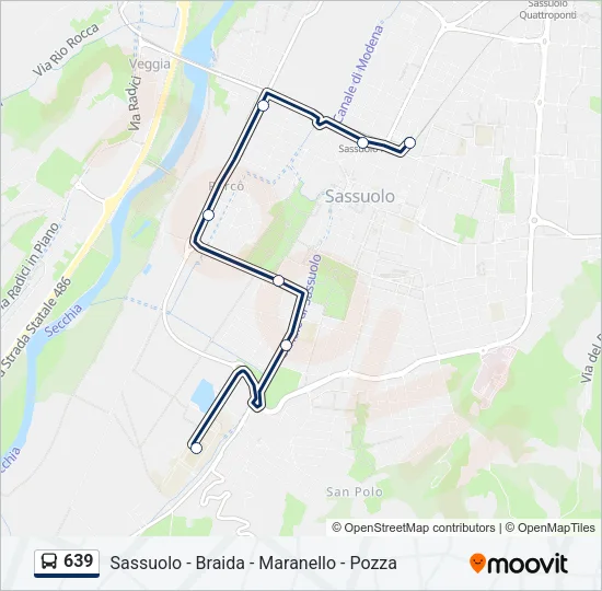 639 Bus Line Map