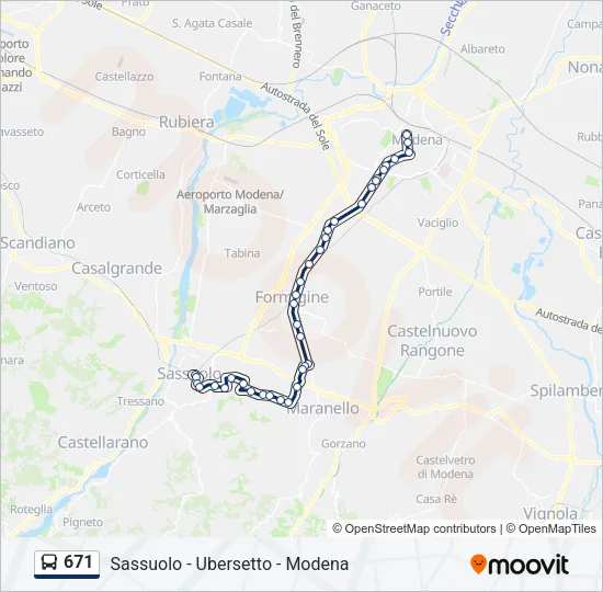 671 Bus Line Map