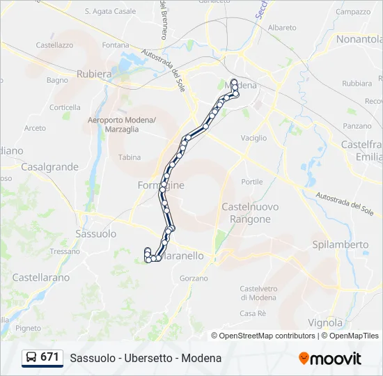 671 Bus Line Map