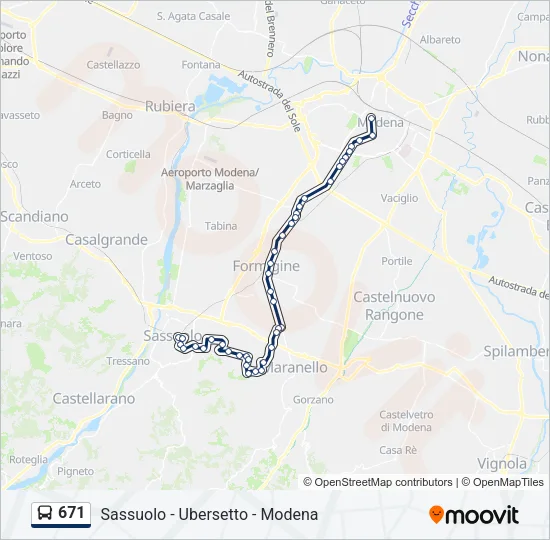 671 Bus Line Map