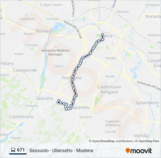 671 Bus Line Map