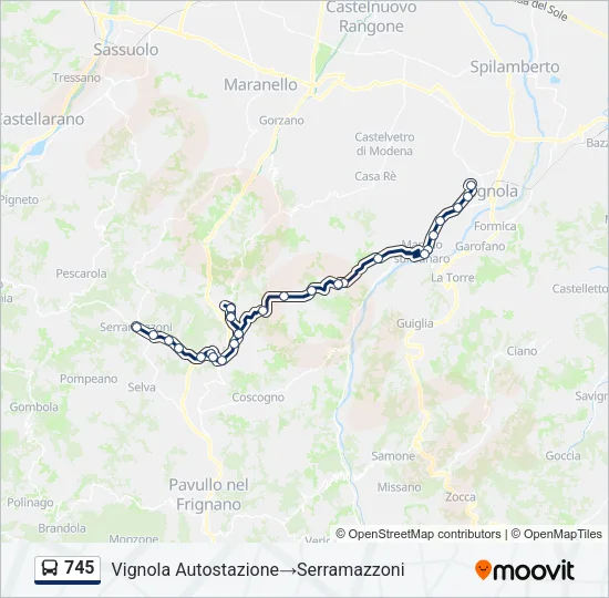 745 Bus Line Map
