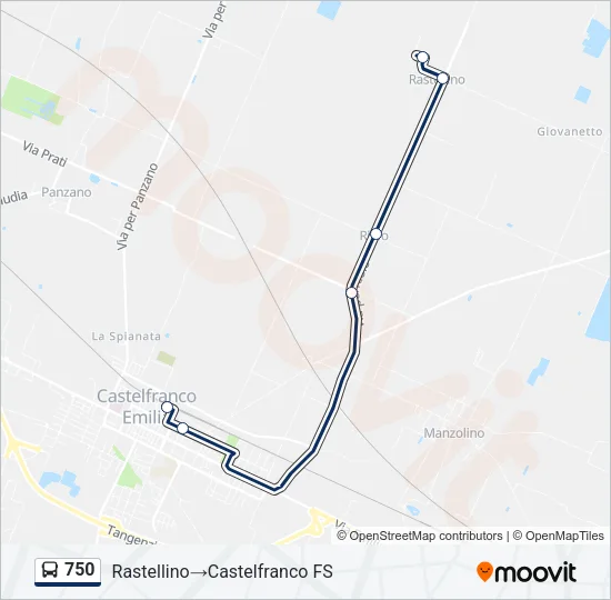 750 Bus Line Map