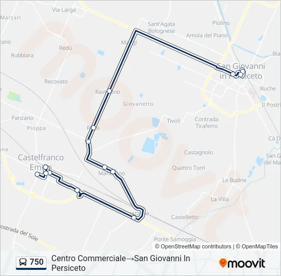 750 Bus Line Map
