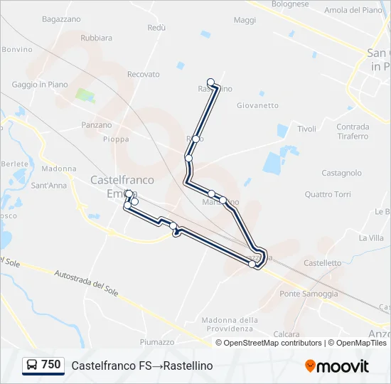 750 Bus Line Map