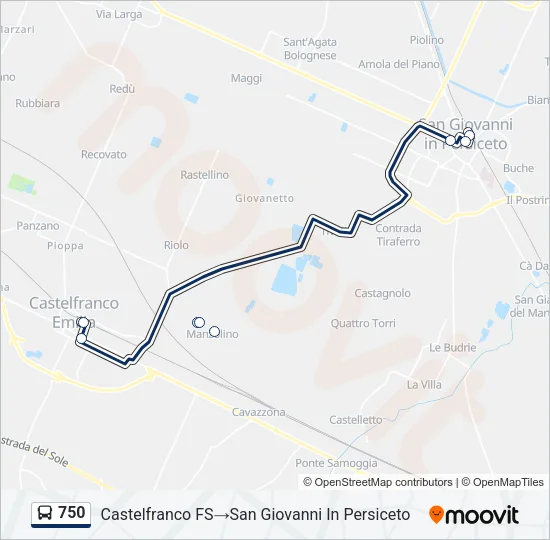 750 Bus Line Map