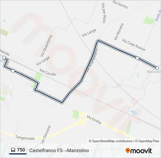 750 Bus Line Map