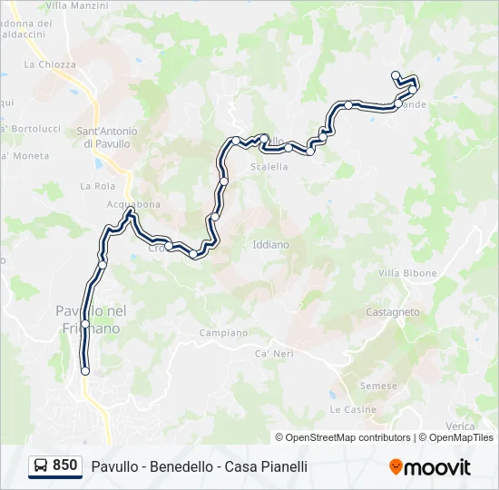 850 Bus Line Map
