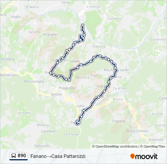 890 Bus Line Map