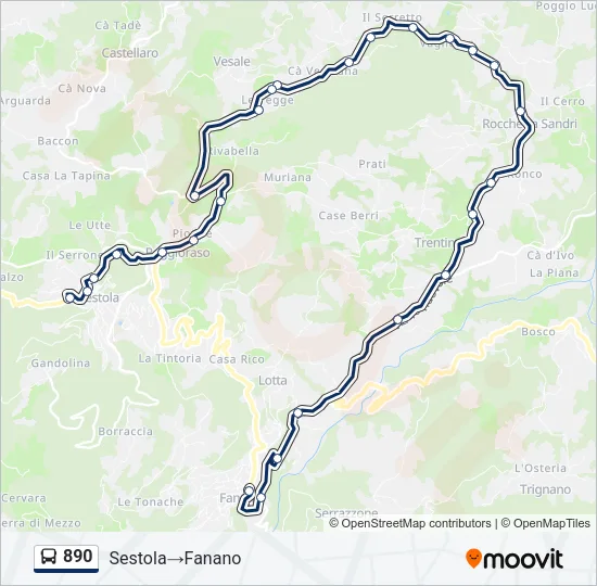 890 Bus Line Map