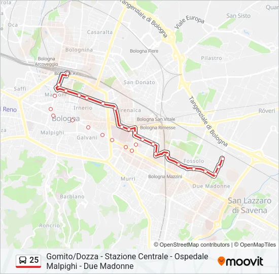 25 Bus Line Map