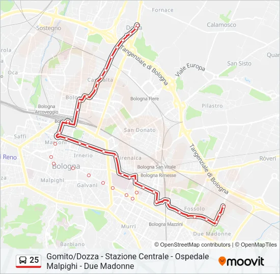 25 Bus Line Map