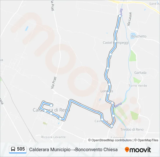 505 Bus Line Map