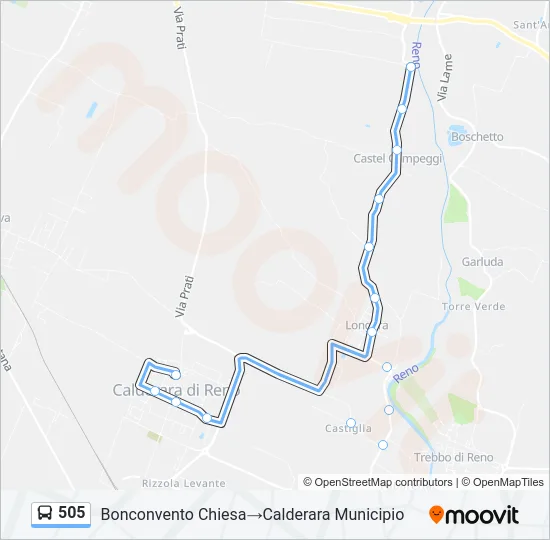 505 Bus Line Map