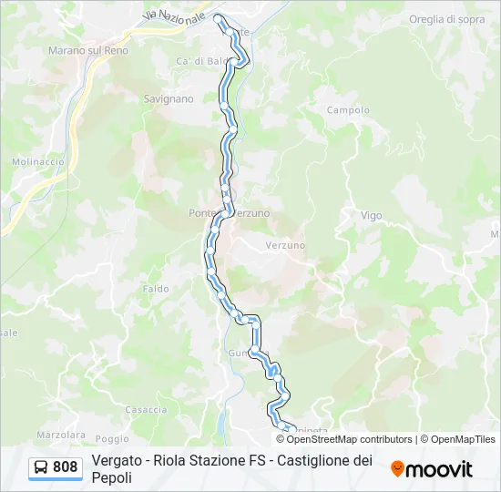 808 Bus Line Map