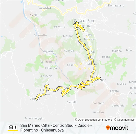 1 Bus Line Map
