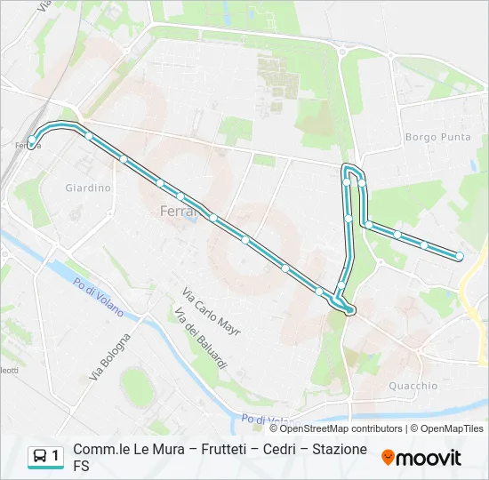 Percorso linea bus 1