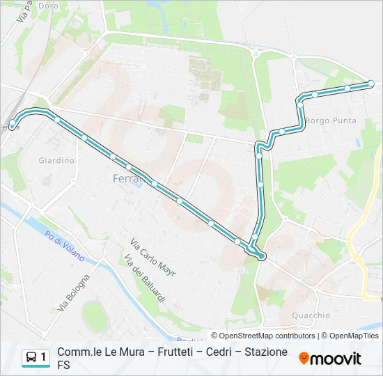 1 Bus Line Map