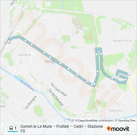 1 Bus Line Map