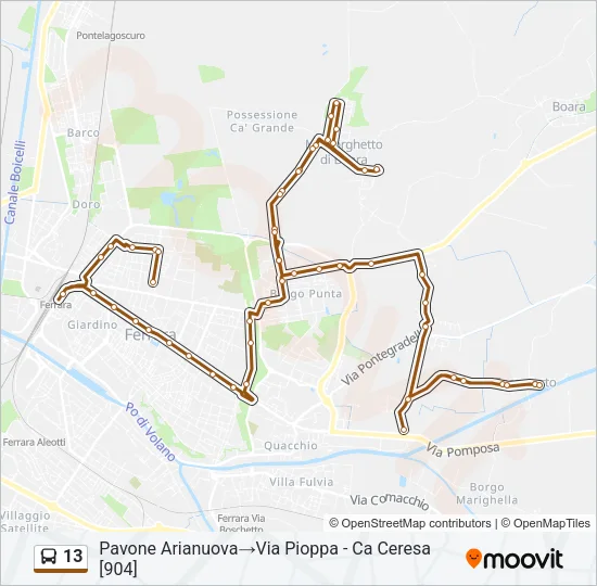 13 Bus Line Map