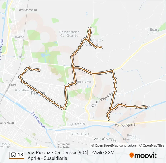 13 Bus Line Map