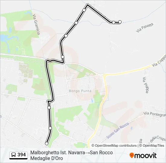 394 Bus Line Map