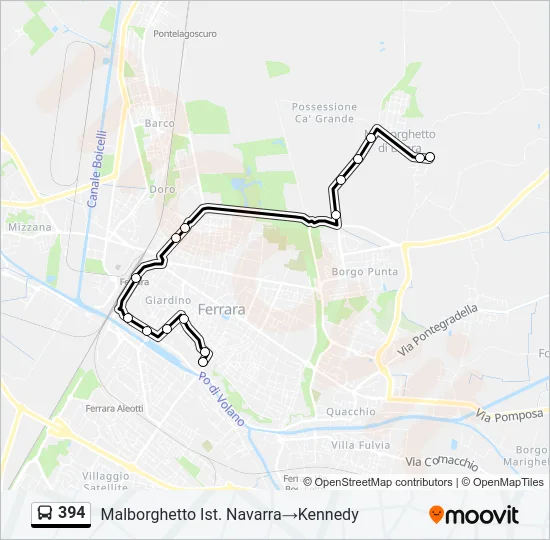 394 Bus Line Map