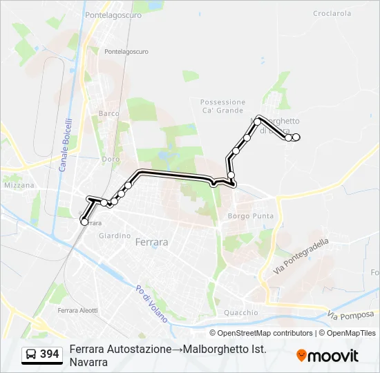 394 Bus Line Map