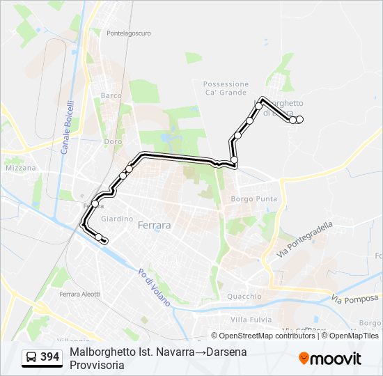 Percorso linea bus 394