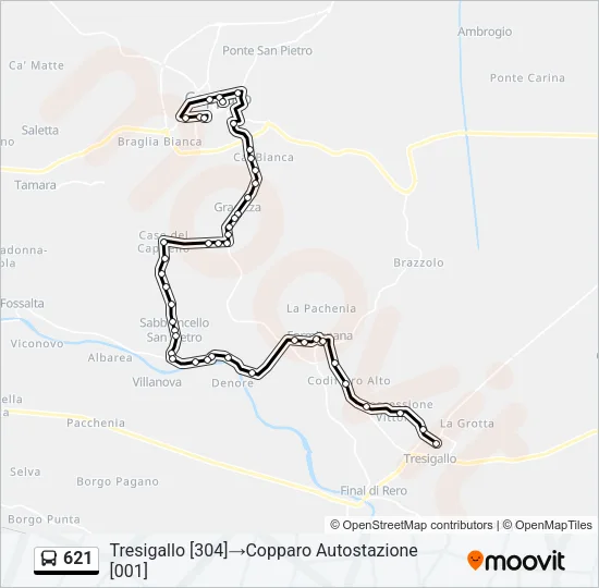 621 Bus Line Map
