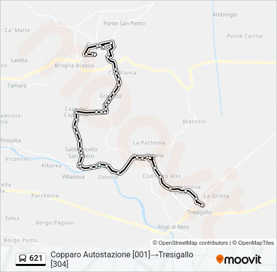 621 Bus Line Map