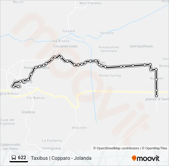 622 Bus Line Map