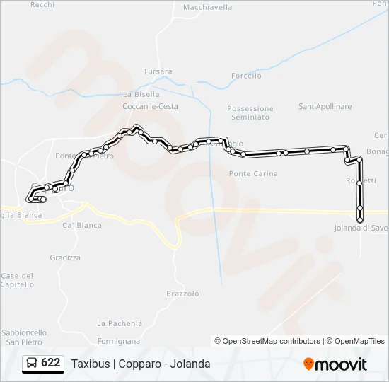 622 Bus Line Map