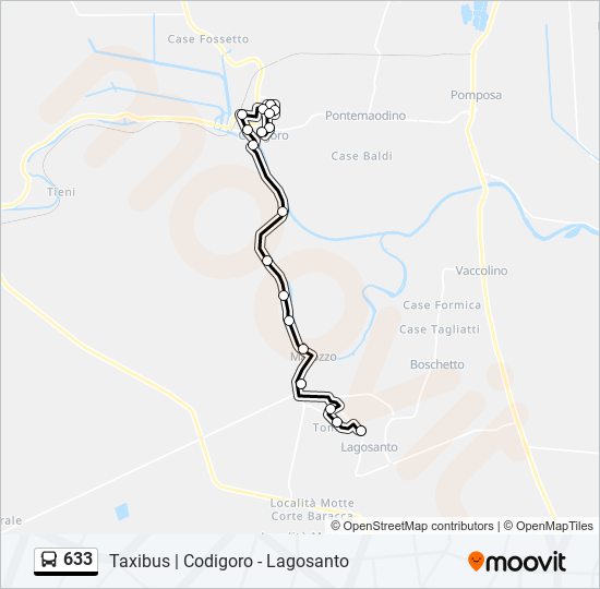 633 bus Line Map