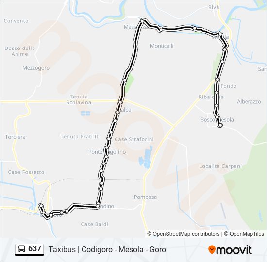 637 bus Line Map