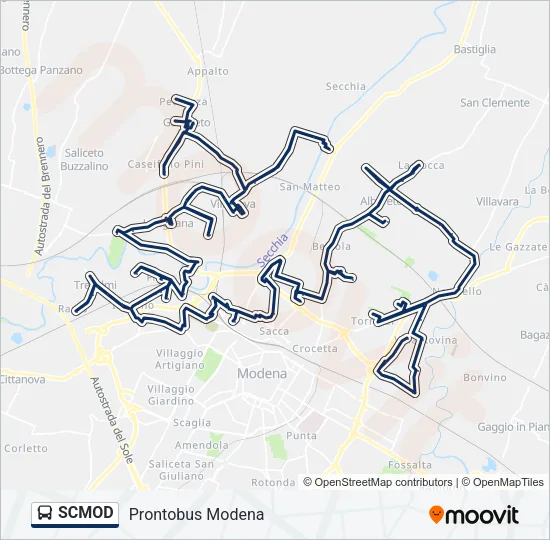 SCMOD Bus Line Map